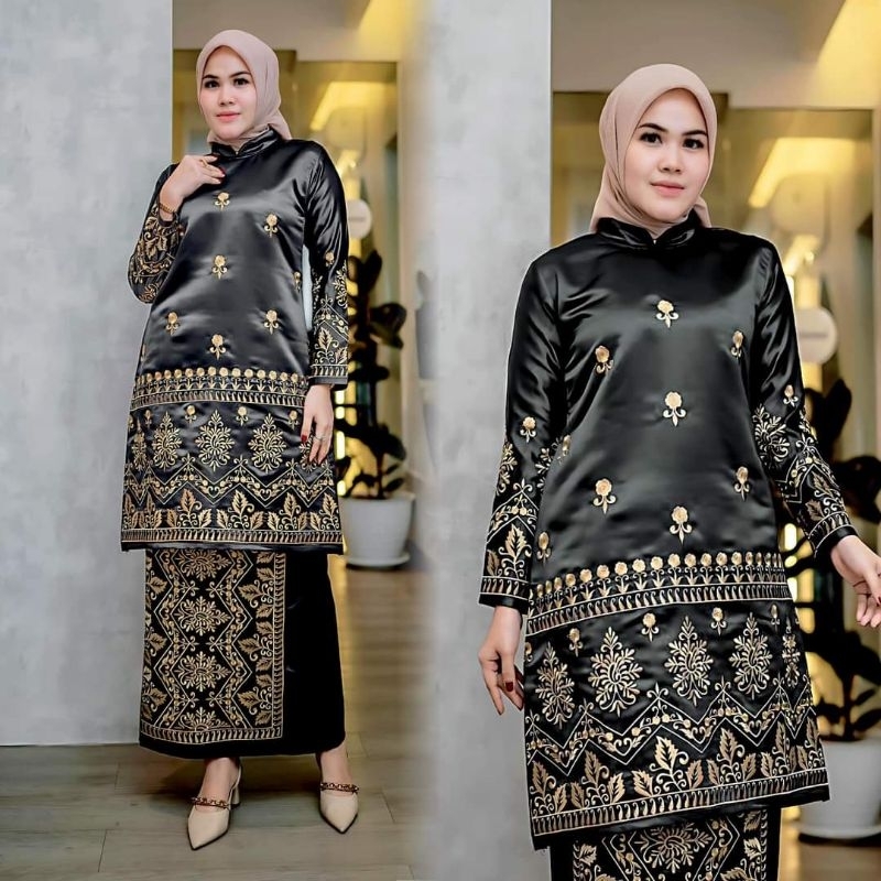 stelan bridal bordir/satin bordir/stelan melayu/baju kurung malaysia bordir