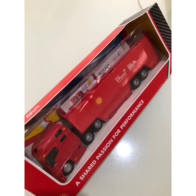 brand new burago ferari truck hauler shell v power limited edition