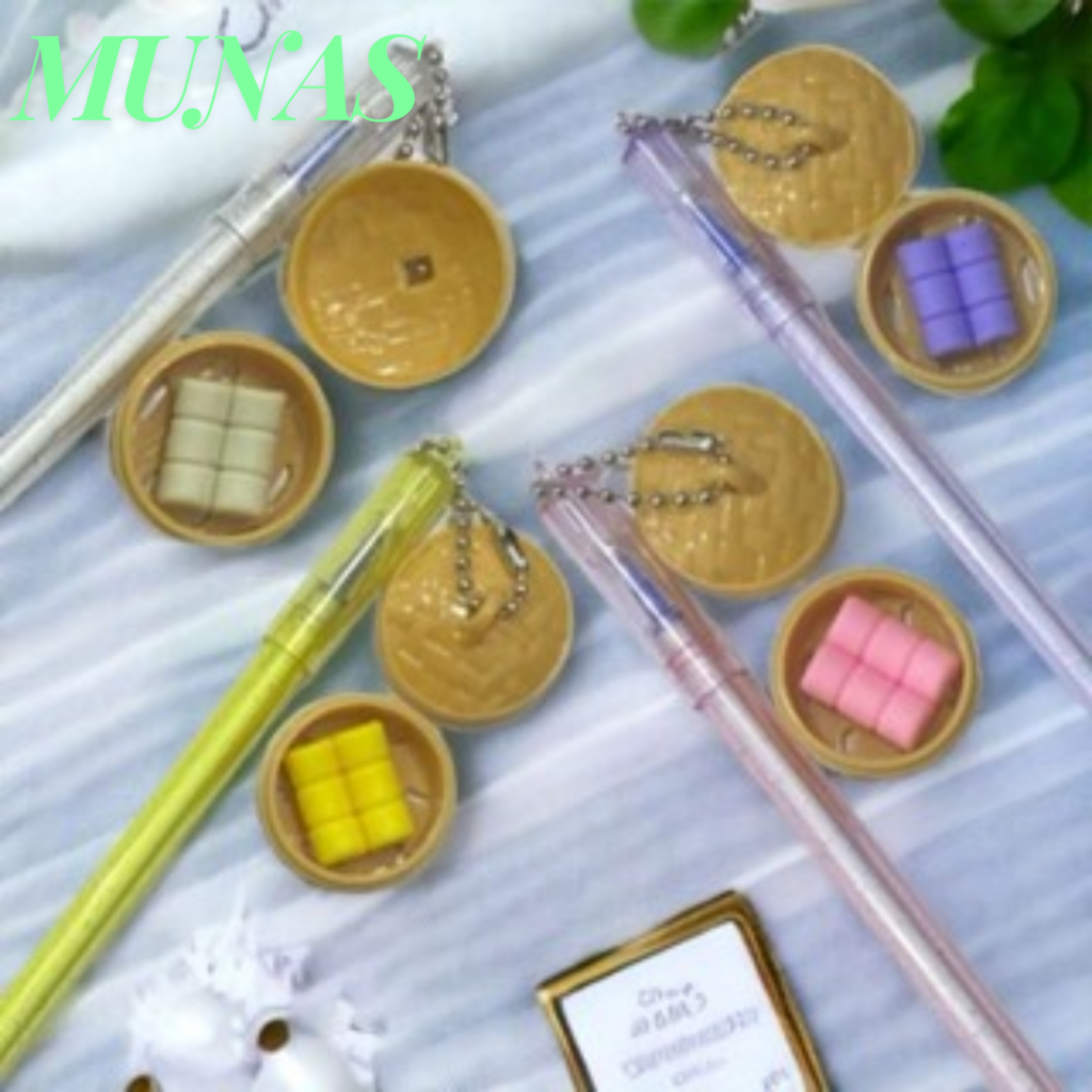 

MUNAS Pena Gantungan Bapao Pulpen Lucu Gantungan Dimsum Mantou Blue Ink Gel Bisa di Hapus Bolpoin Tinta Gel Cair Erasable Pen Pulpen Gantungan Makanan Lucu