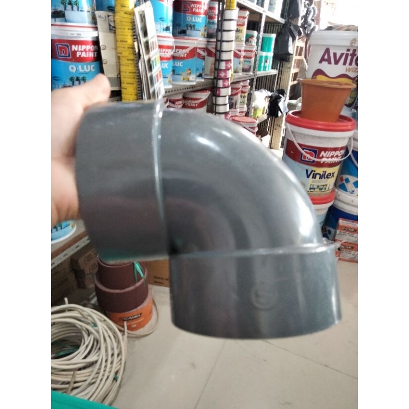 SAMBUNGAN FITTING ELBOW L BELOK KENI PIPA PVC 4 INCH