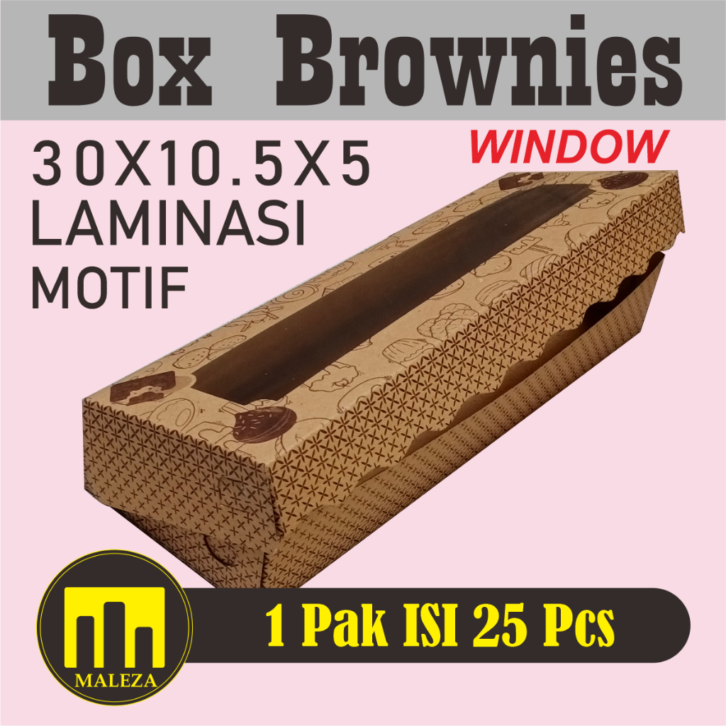 RB Dus Brownies 30x10x5/ box brownies 30x10x5/dus bolen Motif isi 25