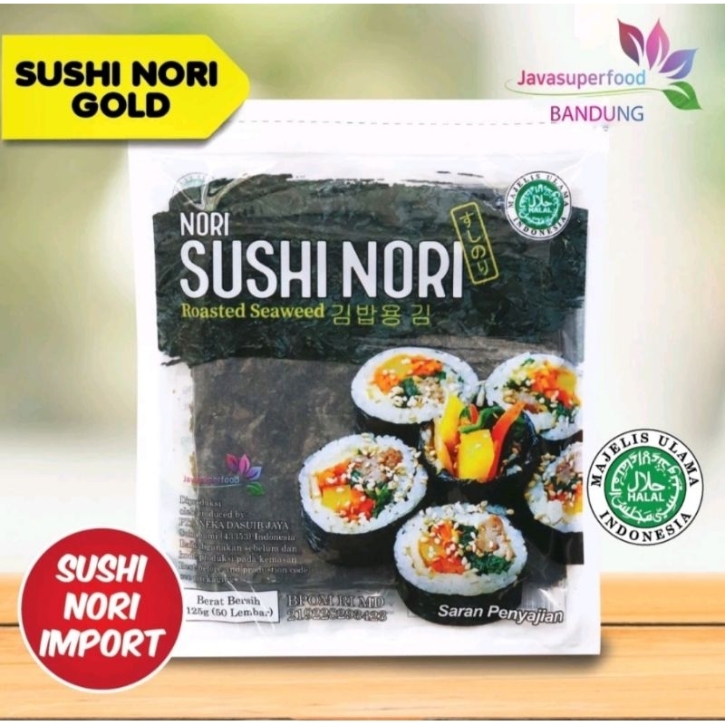 

Sushi Nori Seaweed Rumput laut panggang / Sushi Nori Sakao Halal 10/20 sheets/lembar