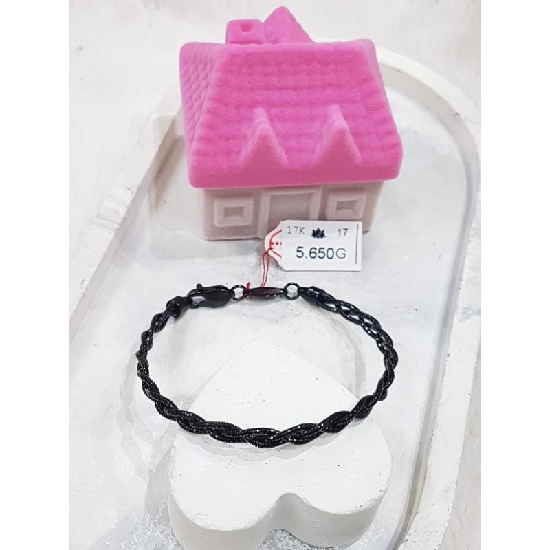 Gelang Kepang Black gold Proitaly UBS