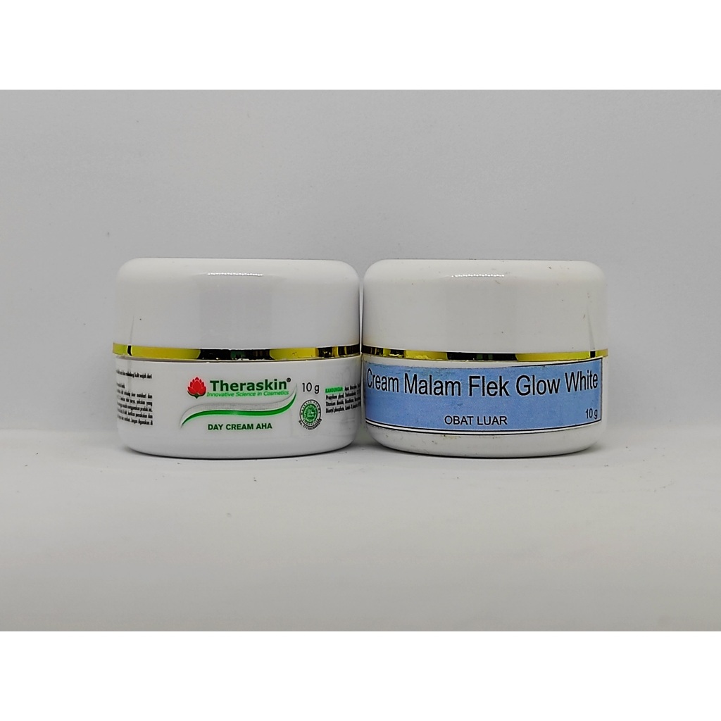 Siang malam flek tipis / flek sedang glow whitening theraskin