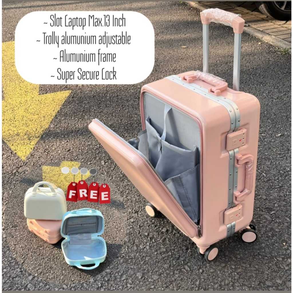 [ PRMO FREE TAS KECIL ] Koper LAPTOP Vyora Koper 20 inch Kabin / Koper laptop Aluminium Frame Tahan 