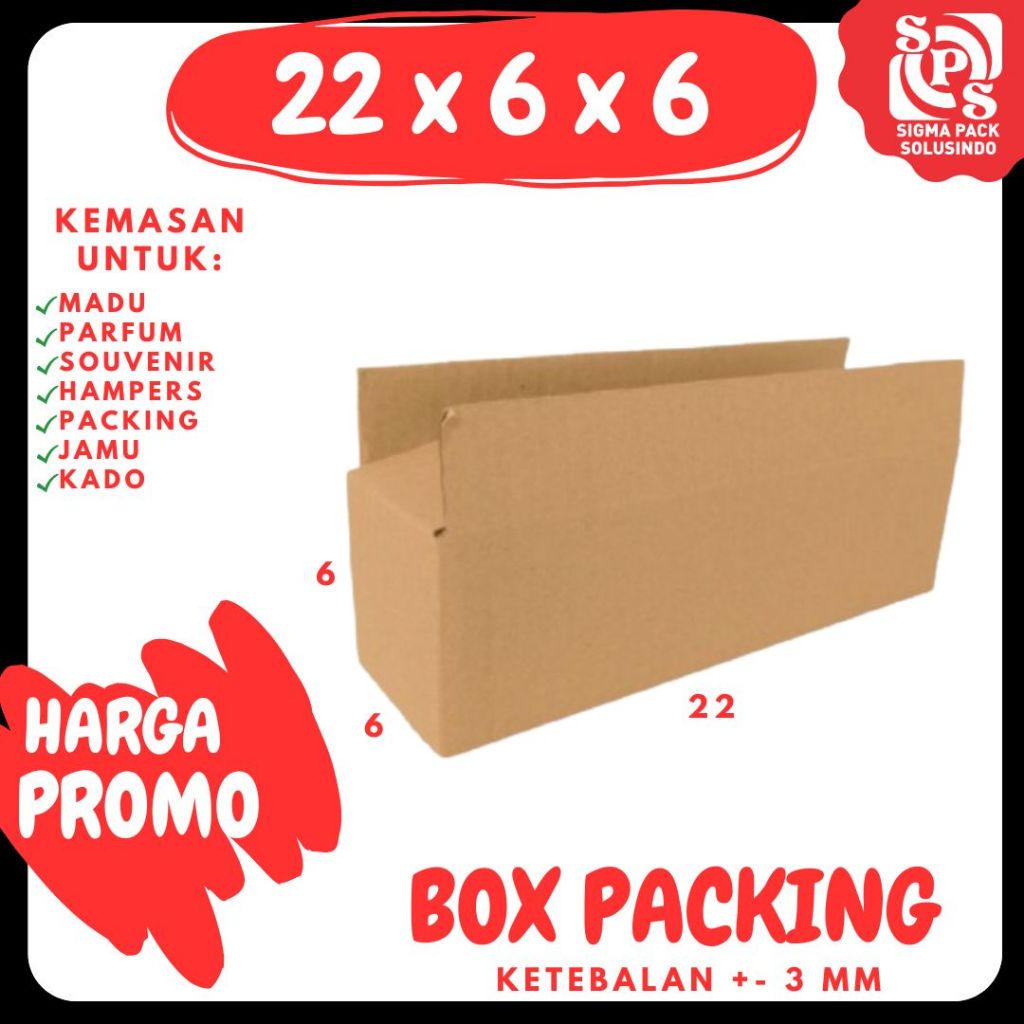 

Box Packing 22x6x6 Kardus A1 Karton Dus Kotak Kemasan Sparepart Jamu Madu Assesoris
