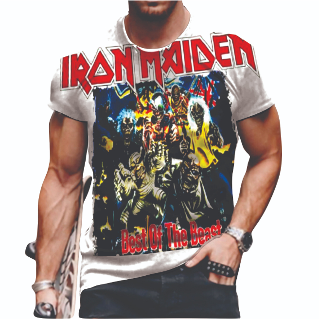 KAOS TAG THAILAND IRON MAIDEN BEST OF THE BEAST AOP (ALL OF PRINT) | KAOS MUSIC MUSIK GUNS AND ROSES