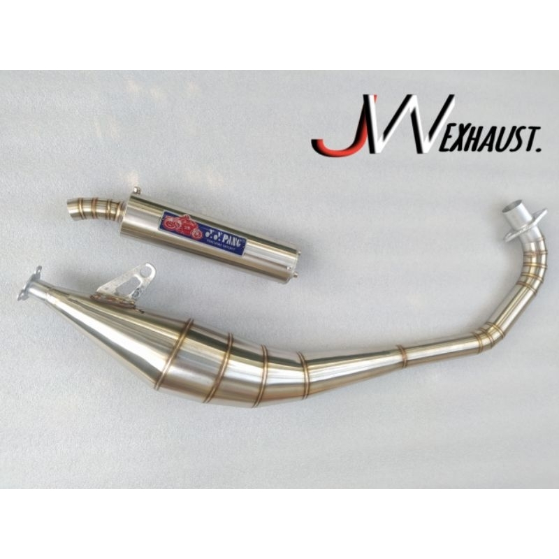 knalpot satria 2tak satria hiu/lumba samping PNP satria hiu satria lumba yy pang full stenlis