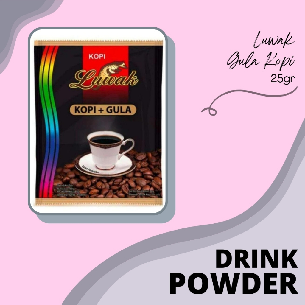 

DRINK POWDER | BUBUK MINUMAN | SERBUK MINUMAN | KOPI LUWAK KOPI GULA | LUWAK GULA KOPI 25GR