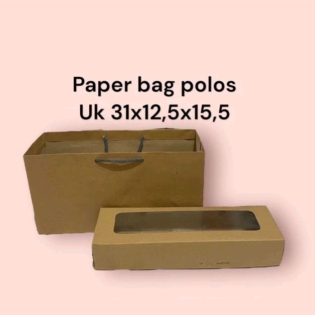 

Paper bag polos uk 31x12,5x15,5 dibuat brownis