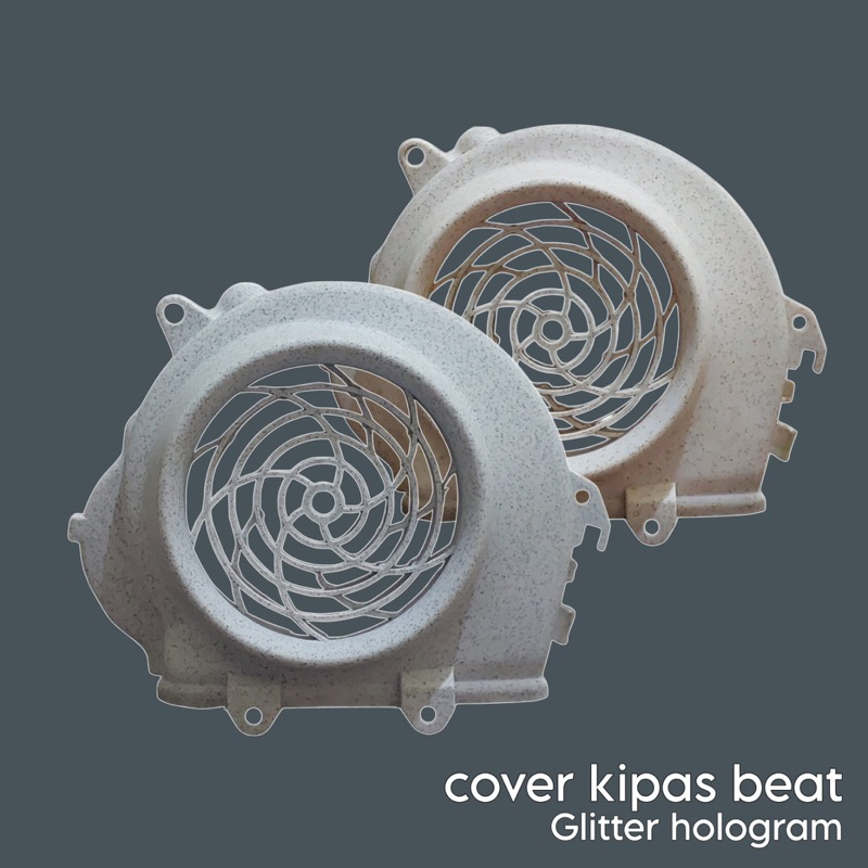 cover kipas beat carbu putih doff + glitter cover fan motor beat carbu