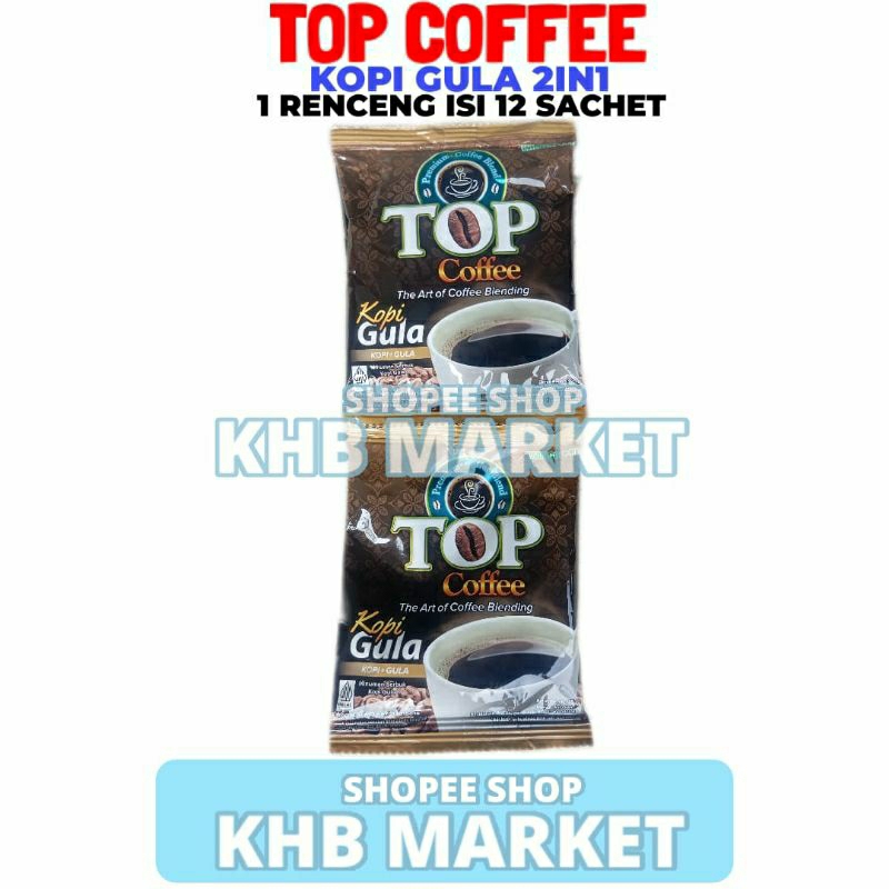 

Top Coffee Kopi + Gula 1 Renceng Isi 12 Sachet 25GR