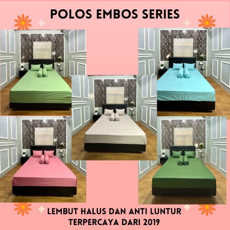 SPREI POLOS EMBOSS BATANGAN TANPA SARUNG BANTAL & SARUNG GULING || SPREI HOME MADE