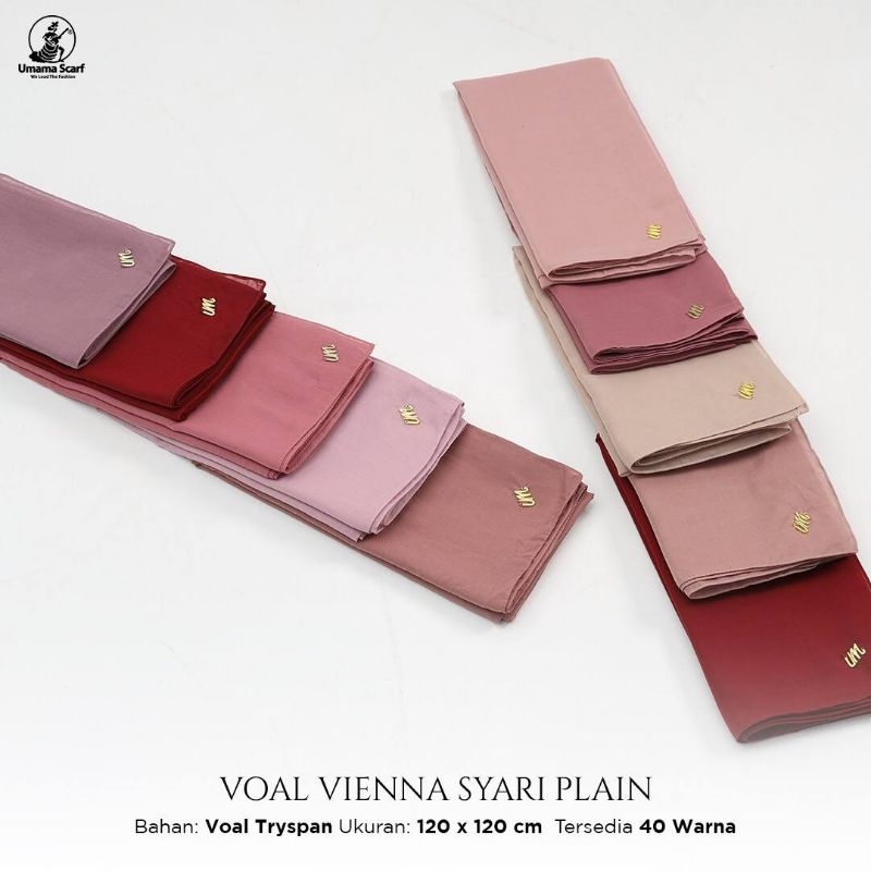 Agen Supplier Grosir Hijab Umama Voal Vienna Syari Plain Jilbab Segiempat Polos Terlaris Jilbab Polo