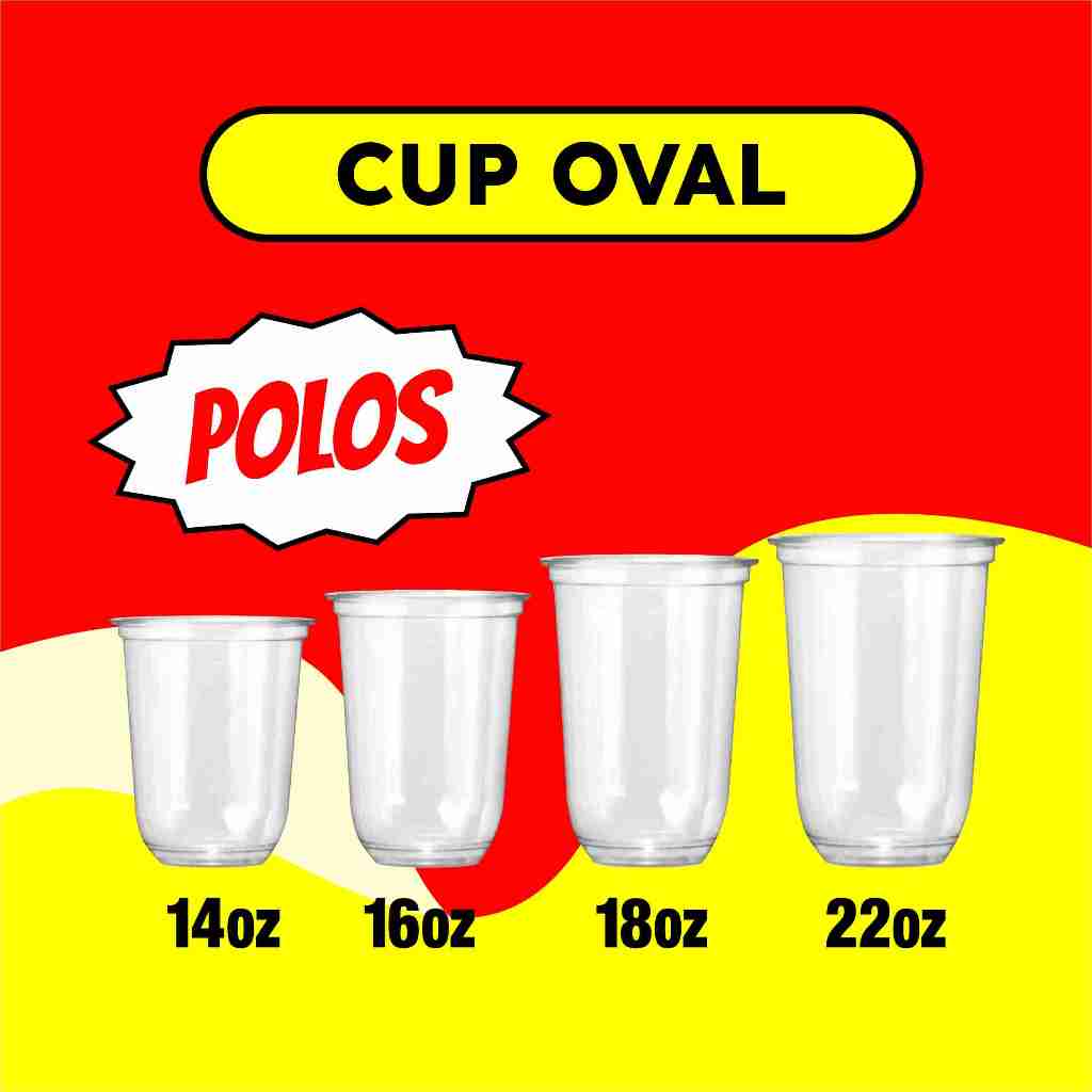 Cup Gelas Minuman Polos 14oz 16oz 18oz 22oz Datar & oval Murah
