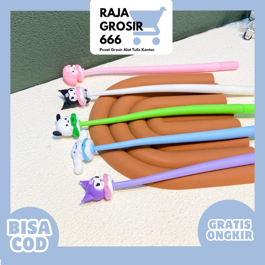 

SANRIO DONAT GEMAS Pulpen Elastis Goyang Dengan Boneka Kartun Lucu Imut Pen Lentur Goyang Karakter Pulpen INUl
