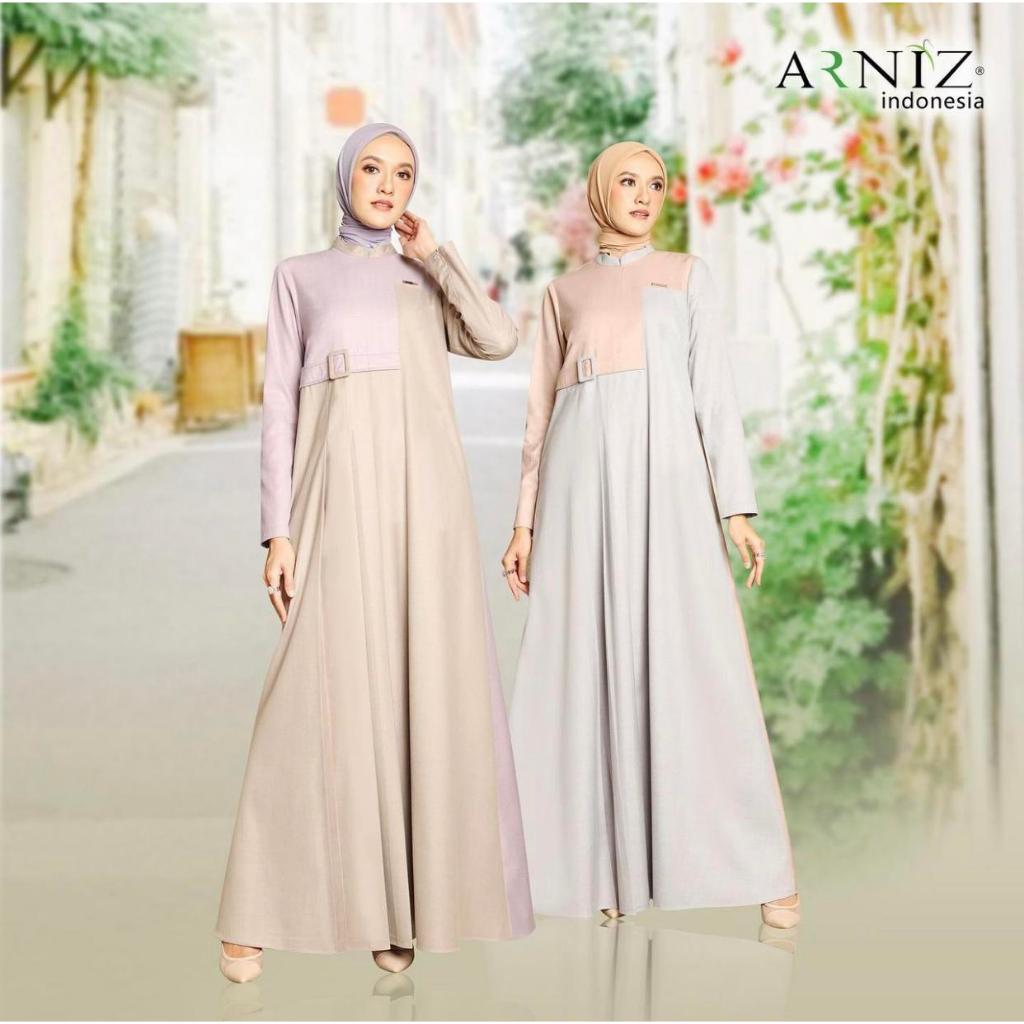 Arniz Indonesia - Nadzira Dress Muslim Wanita Kombinasi Warna