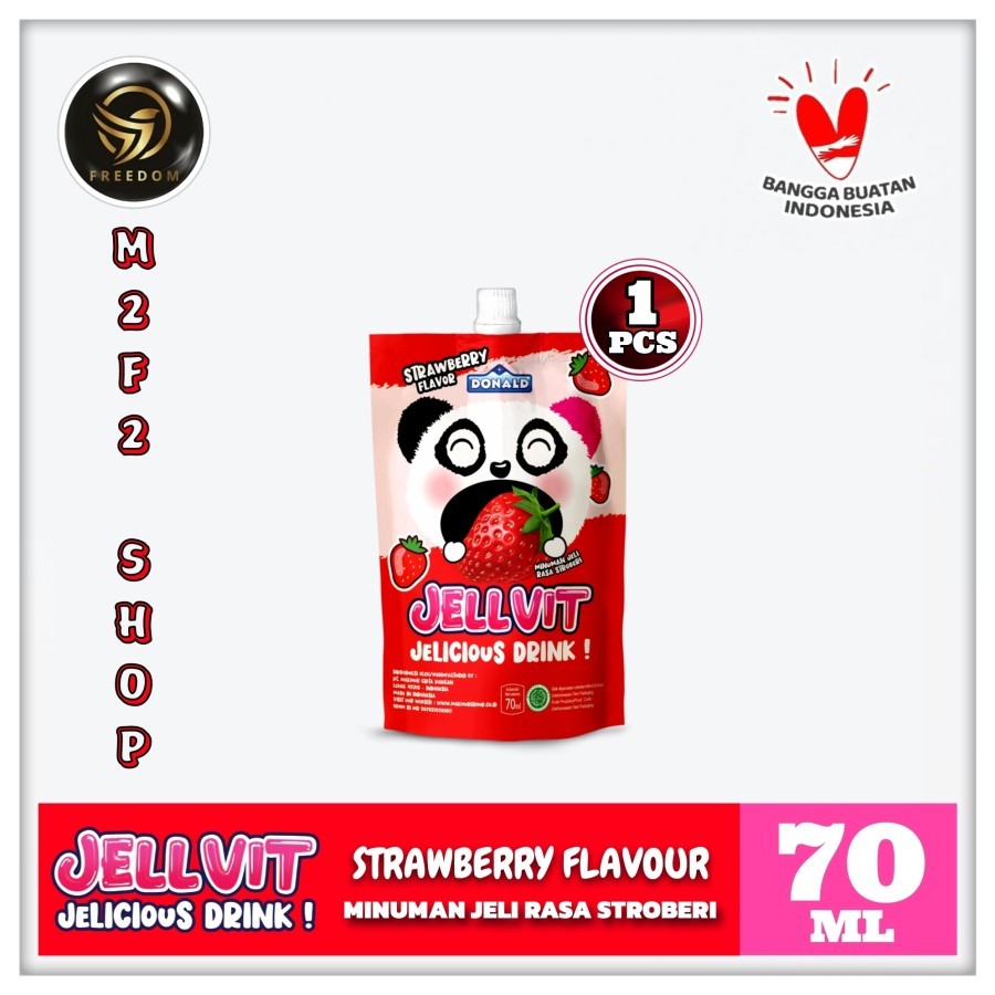 

Donald Jellvit Jelicious Drink Strawberry Flavor | Minuman Jelly Rasa Stroberi Pouch - 70 ml (Kemasan Satuan)