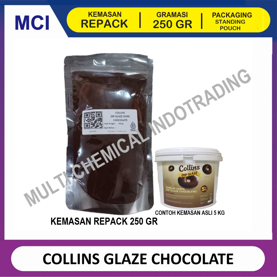 

COLLINS DIP GLAZE 250 GR - TOPPING DONAT PISANG NUGGET - CHOCOLATE COKELAT