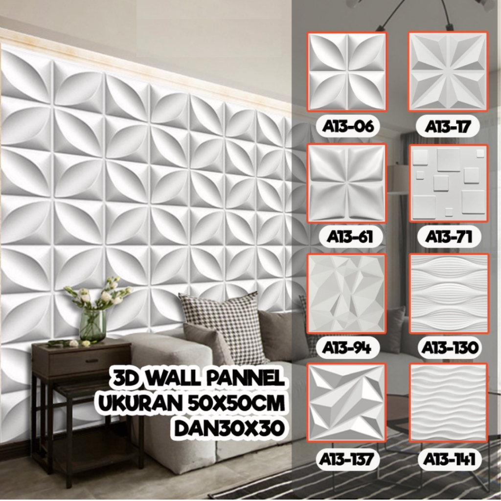 WALL PANEL 3D PVC WALLPANEL //  WALLPAPER DINDING / WALL PANEL 50X50CM