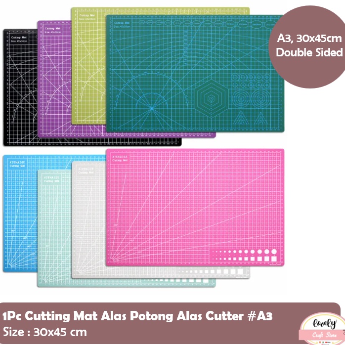 

KODE D56U LovelyCraftStore PVC Cutting Mat A3 uk 3x45cm bolak balik tebal 3mm self healed