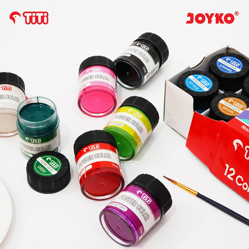 

Poster Color 12 Warna / 10ml / 20ml / 30ml Joyko