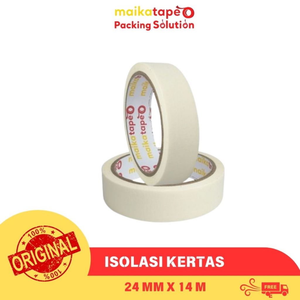 

ISOLASI KERTAS / MASKING TAPE MAIKATAPE 24MM (1 ROLL)