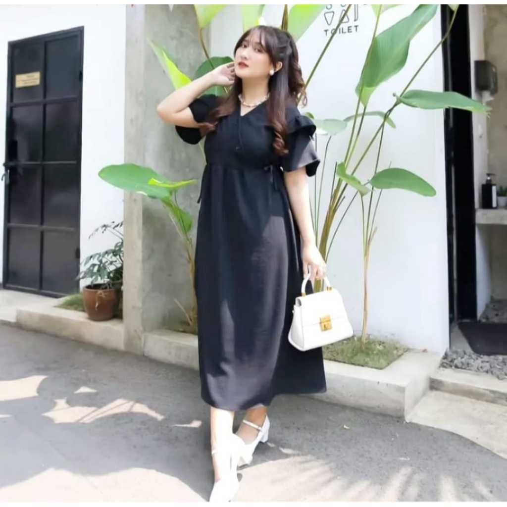 Daster Kimono Wanita - Daster Crinckle adem - Daster Panjang - Midi Daster Polos Bahan Crinckle