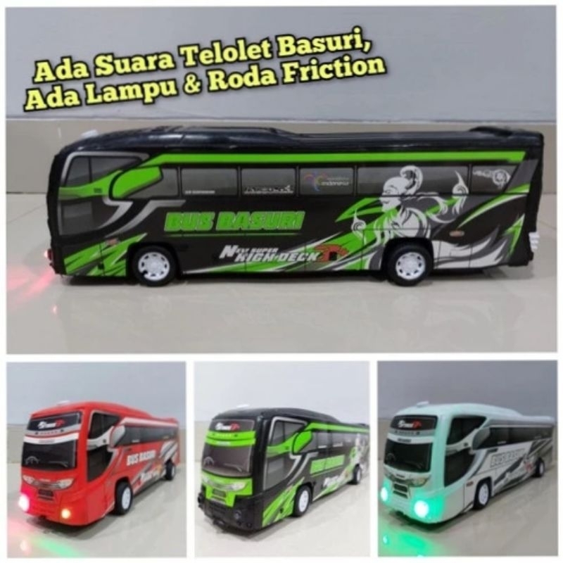Mainan bis basuri bisa menyala lampu & telolet/ bis basuri yang lg viral