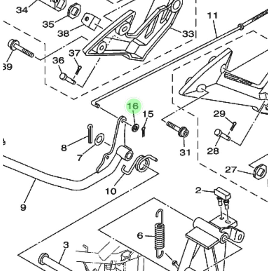 NO 16 RING UNTUK KAWAT TIANG REM BELAKANG JUPITER MX 135 OLD LAMA ORIGINAL YAMAHA