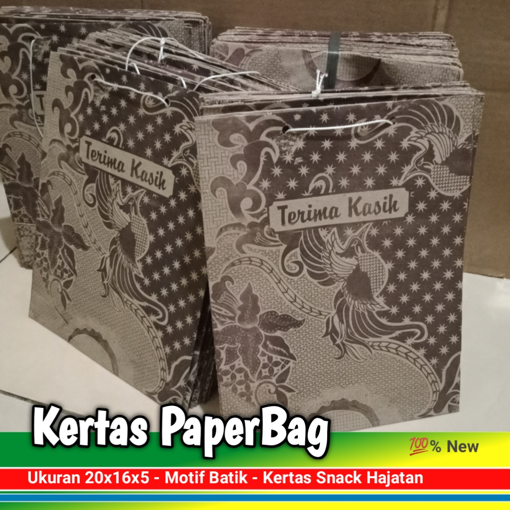 

50 PCS Tas kertas paper bag | tas kertas snack hajatan | tas kertas motif batik sealer