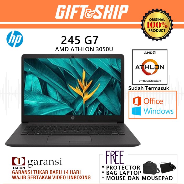 HP 245 G7 AMD Athlon 3050U [RAM 8GB/SSD 512GB] 14" HD W 11