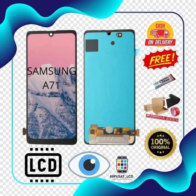 LCD FULLSET SAMSUNG A71 / A715 OLED AKTIF FINGERPRINT ORIGINAL  TOUCHSCREEN LCD