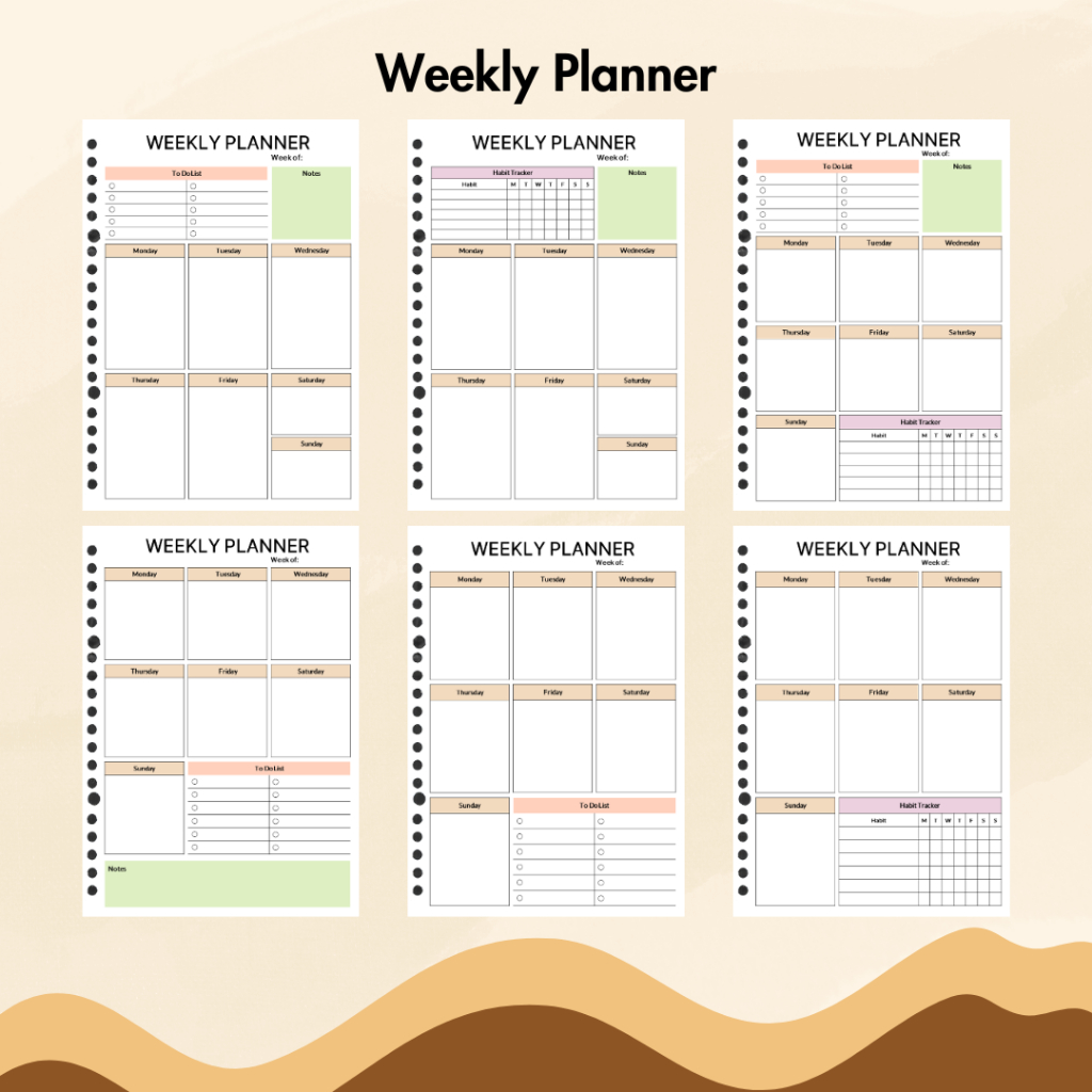 

Weekly Planner Loose Leaf Isi Binder A5 B5