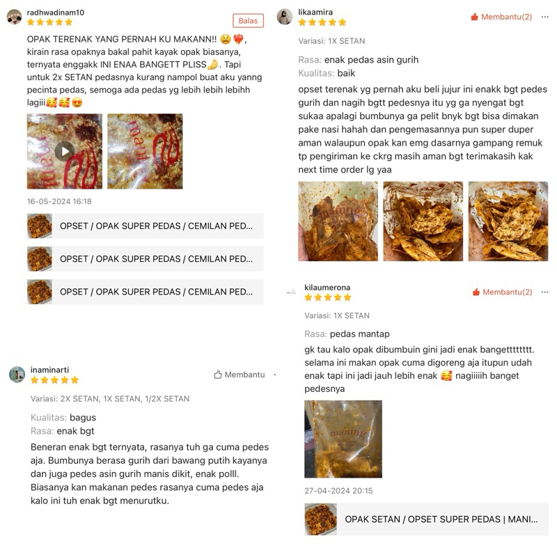 

Gooku 28 Store Maning - Opset Kemasan Reguler (Opak Pedas / Cemilan Pedas / Keripik Pedas)