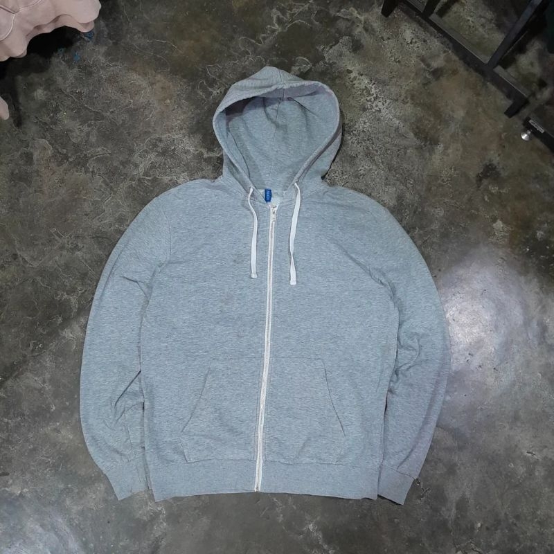 DIVIDED H&M ZIPPER HOODIE MISTY GREY