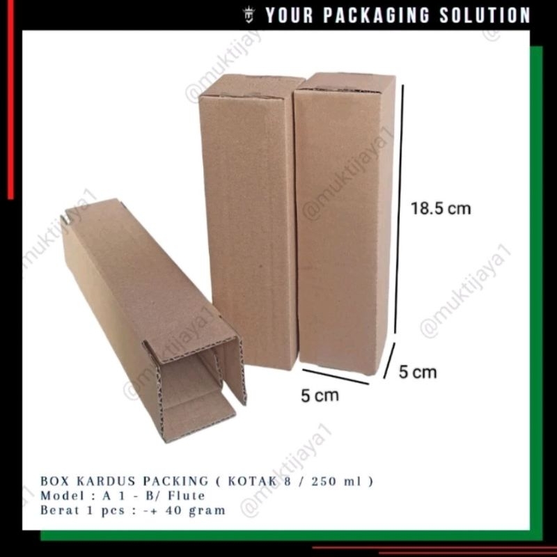

BOX KOTAK 8 (250ml) • 5x5x18.5cm • Kotak/ Kardus/ Karton
