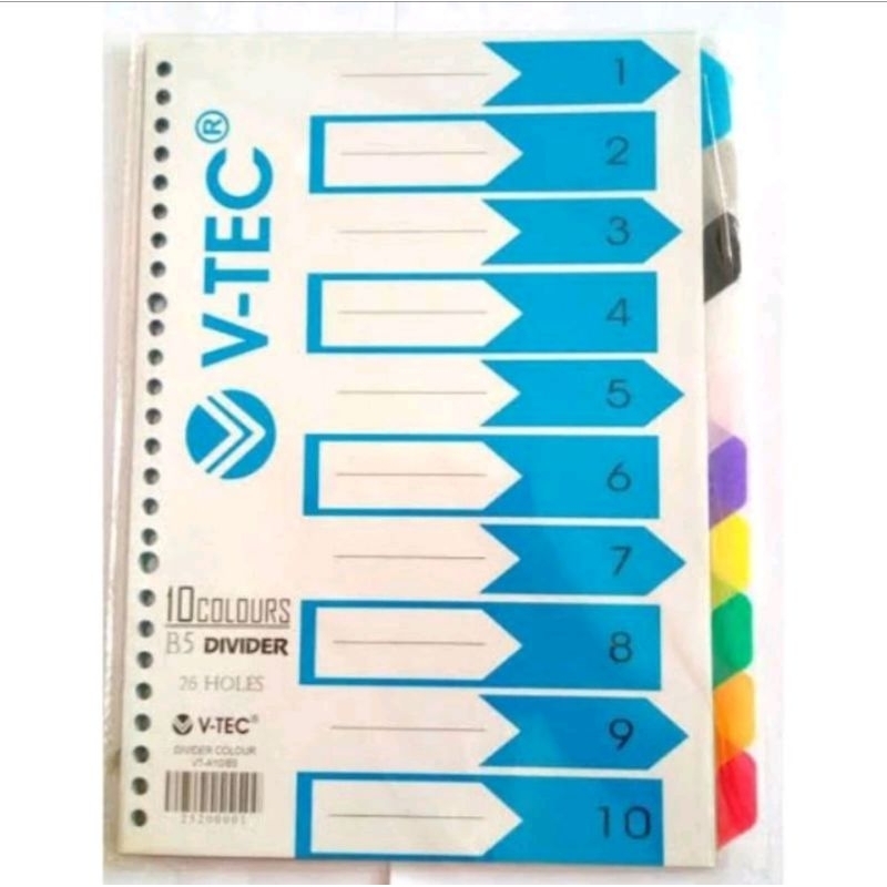 

Divider / Pembatas Binder B5 V-Tec 26 Holes 10 Tabs