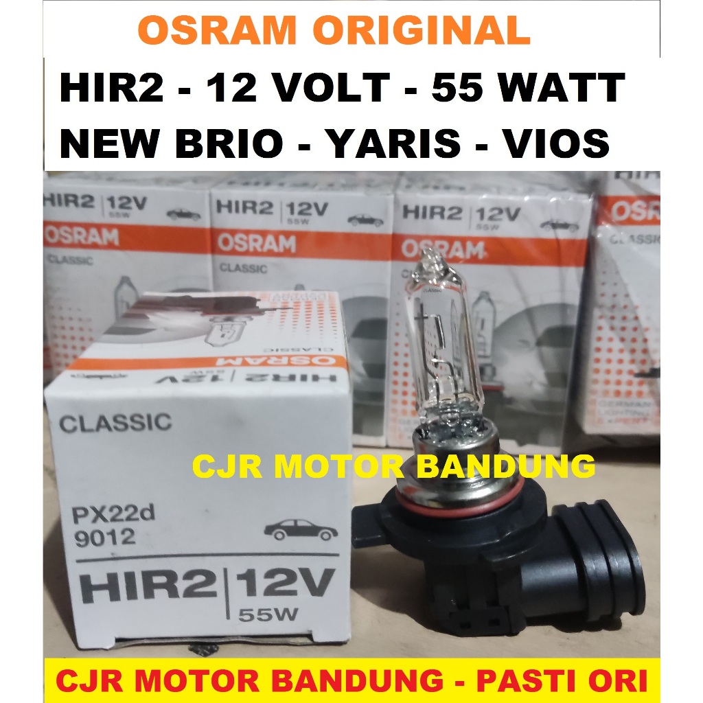 LAMPU STANDAR OSRAM HIR2 55W Lampu Depan Utama Mobil NEW BRIO MOBILIO RS YARIS VIOS