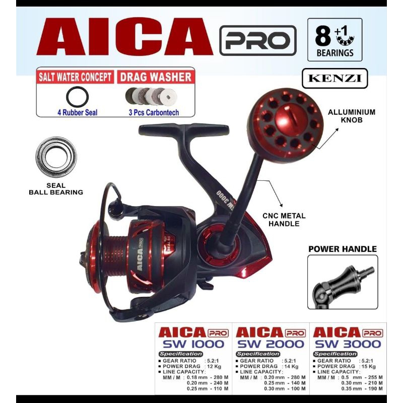 Reel Kenzi Aica Pro SW 1000/2000/3000 Power Handle
