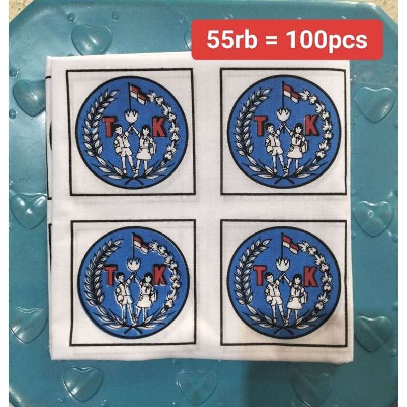 BET SABLON LOGO SERAGAM SEKOLAH TK isi 100 biji