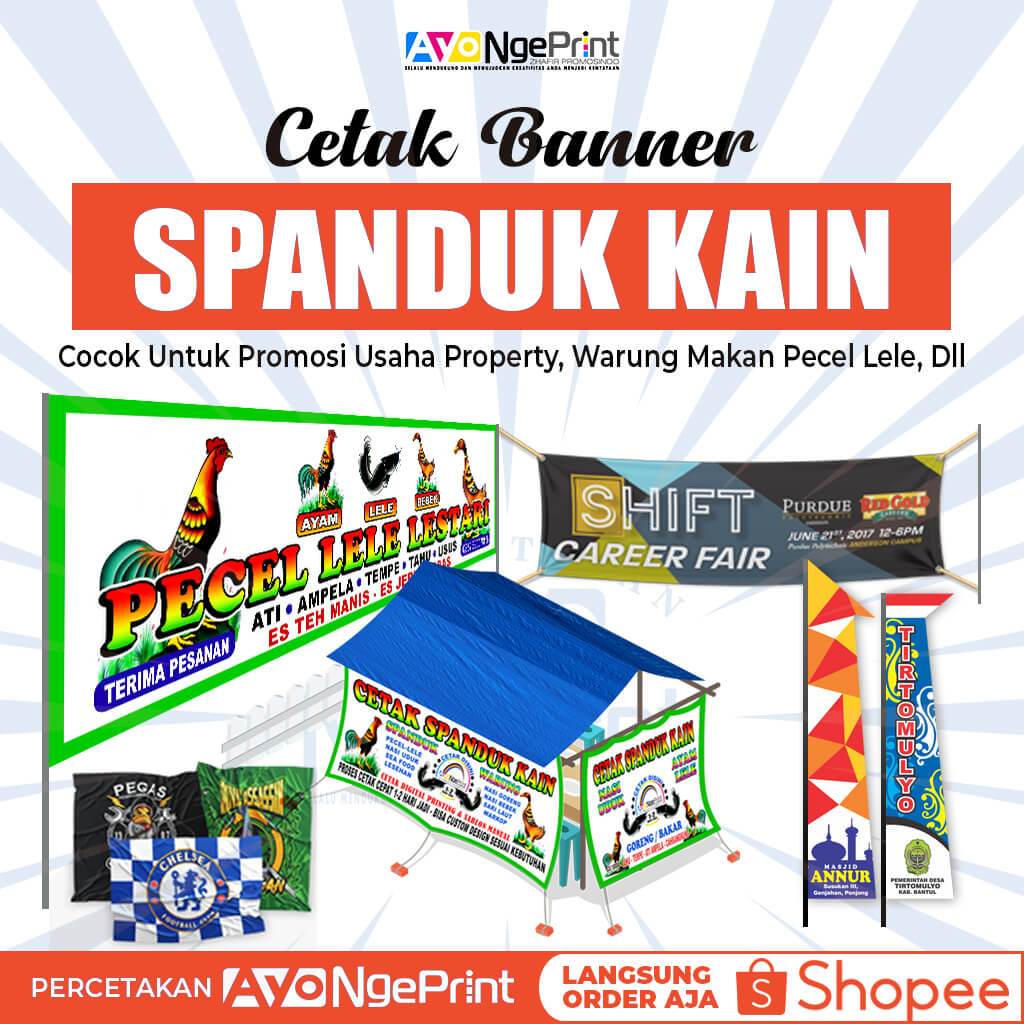 Cetak Spanduk Kain Printing Full Color / Banner Kain Pecel Lele/ Sea Food/ Nasi Goreng/Bebek