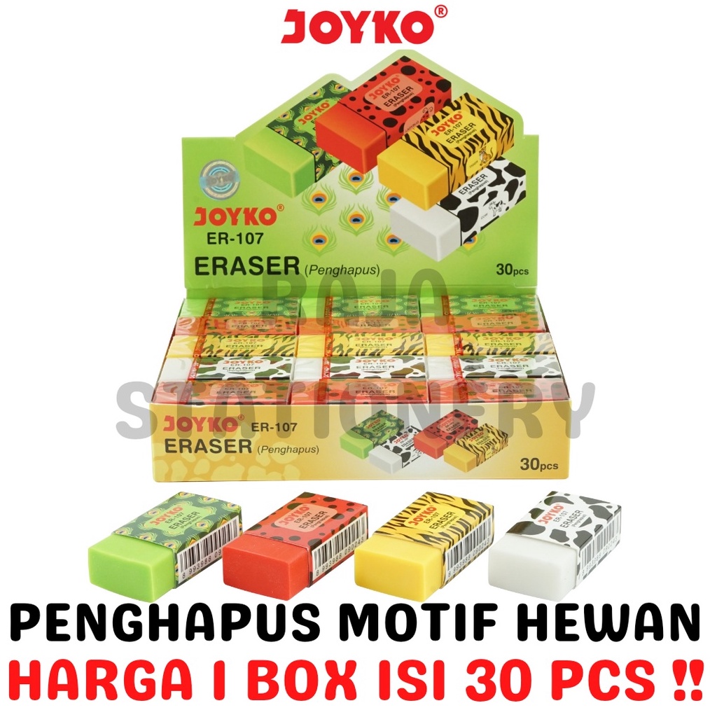 

KODE P25R JOYKO ERASER PENGHAPUS JOYKO MOTIF HEWAN BINATANG LUCU ER17 3PCS