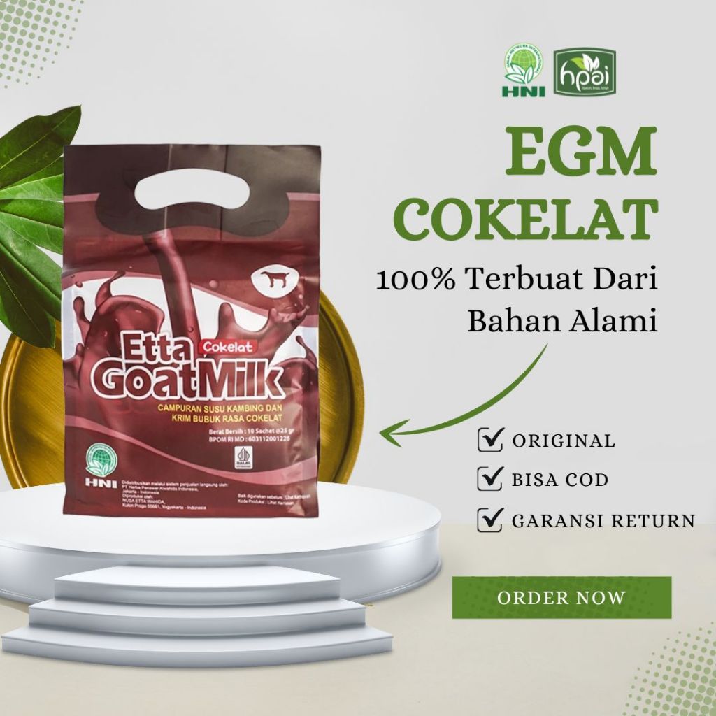 

SUSU KAMBING COKELAT/ ETTA GOAT MILK COKELAT / EGM COKELAT / EGM RASA COKLAT / susu weight herbal