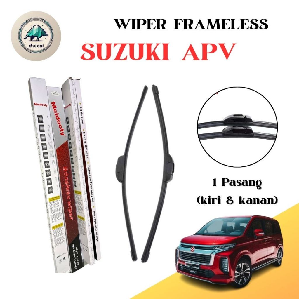 WIPER SUZUKI APV FRAMELESS SEPASANG WIPER KACA MOBIL MEIDOOTY