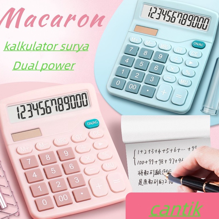 

KODE Y58Y KALKULATOR 837s 12 Digit PINK BLUE Two Power Caclulator Check Double Power