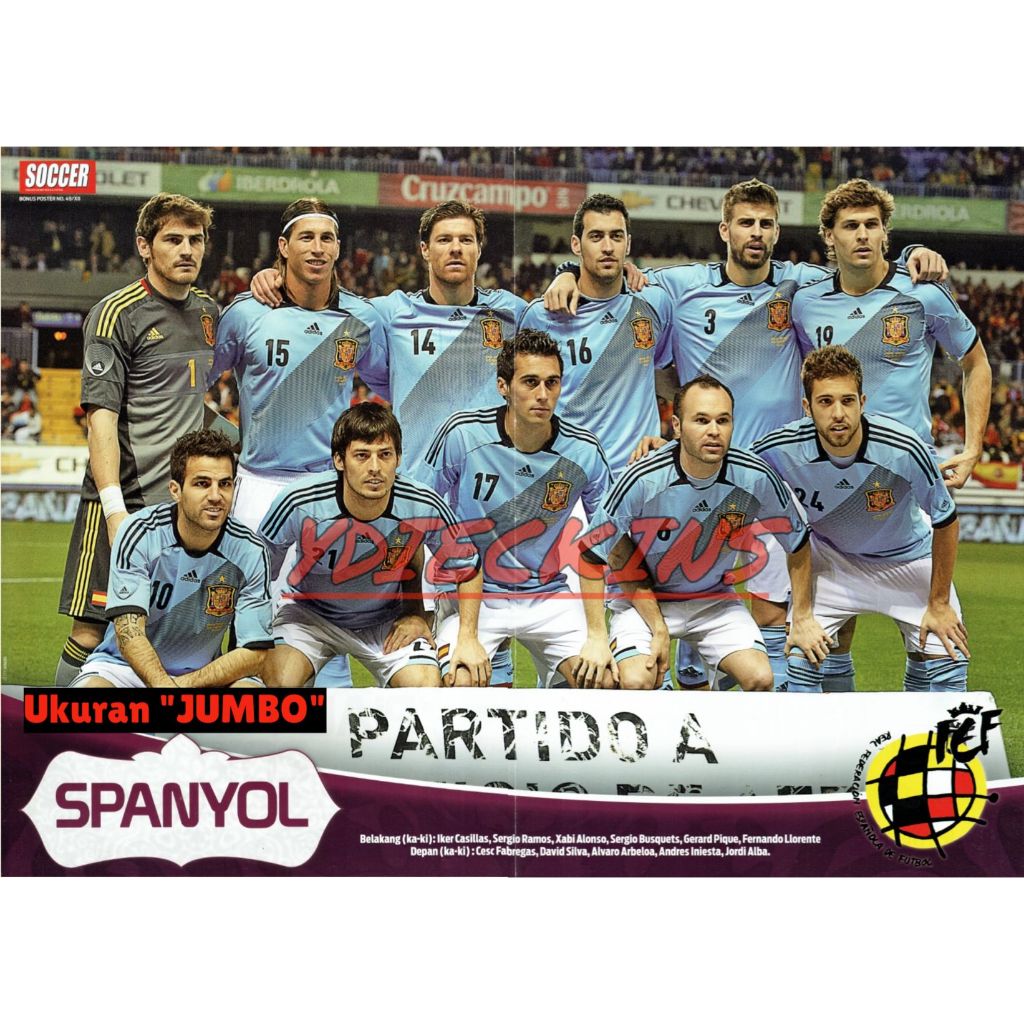 Koleksi Hobi Bola Edisi Poster Tabloid Soccer TimNas Spanyol EURO 2012