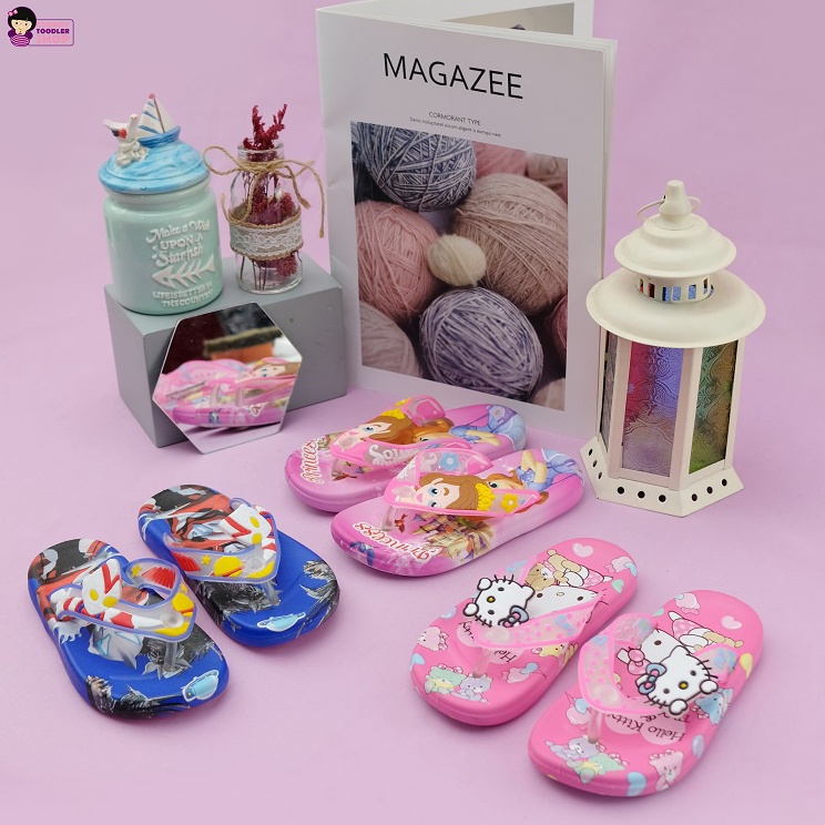 Dijamin Irit  Minipetite SH2211 Sendal Jepit Anak Perempuan dan Laki Laki Sendal Flip Flop Anak Impo