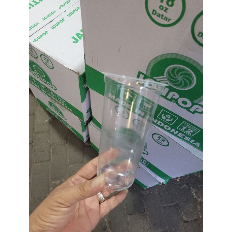 GELAS SLIM CUP 22 OZ OVAL / DATAR LEBIH TINGGI ISI 50 PCS datar dan oval