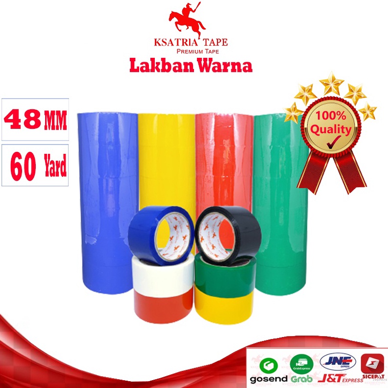 

KODE P92Z TERMURAH Lakban OPP Tape Lakban Warna Dunia Packing 6 Yard 1 Slop